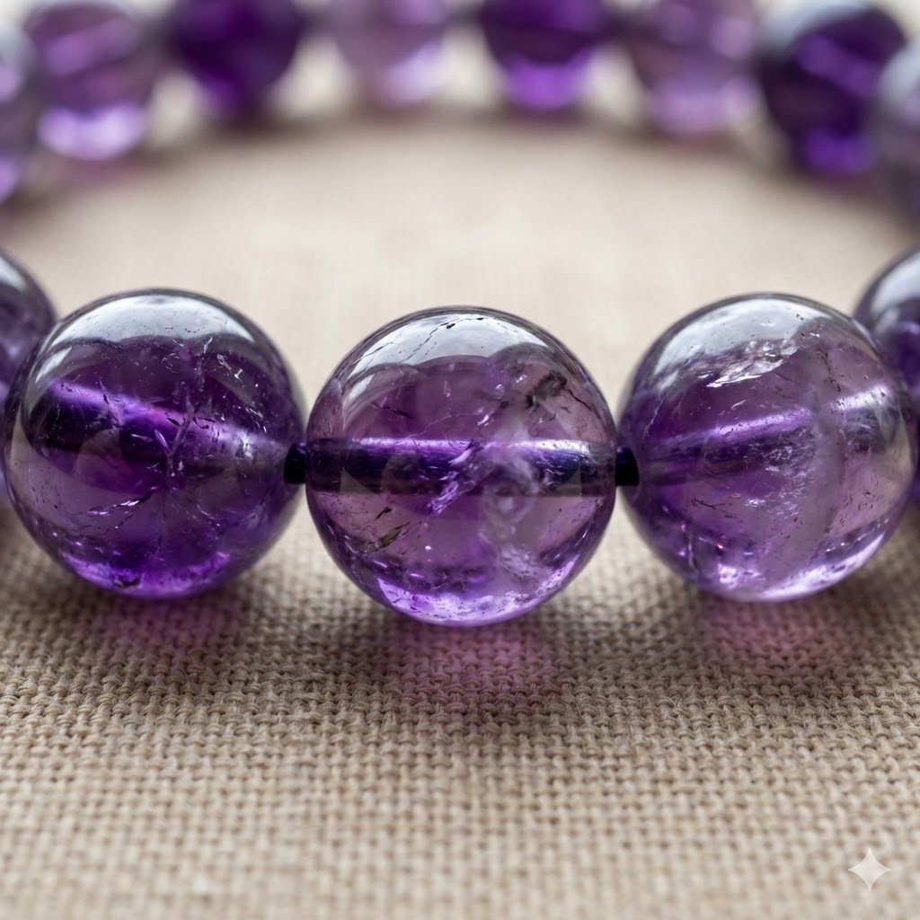 Natural Amethyst Bracelet, alternate view