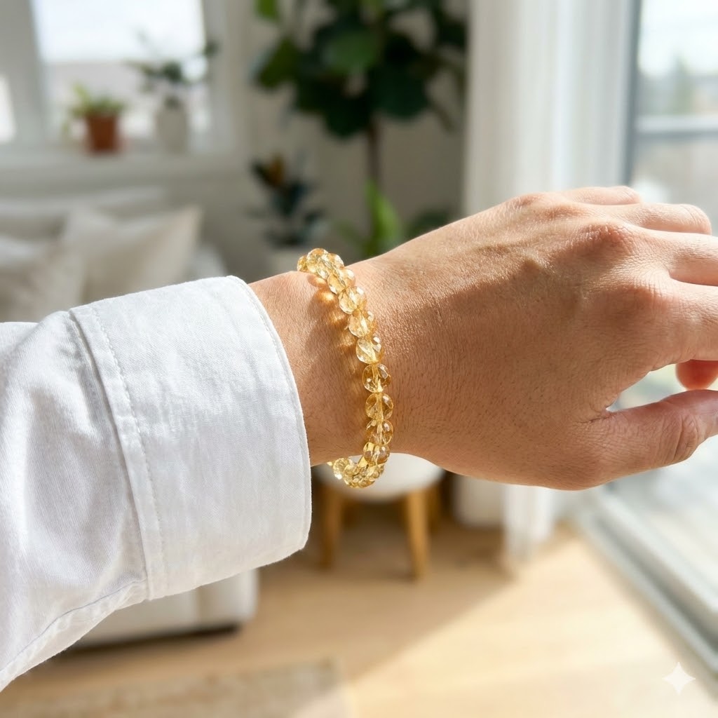 Natural Citrine Bracelet, detail view