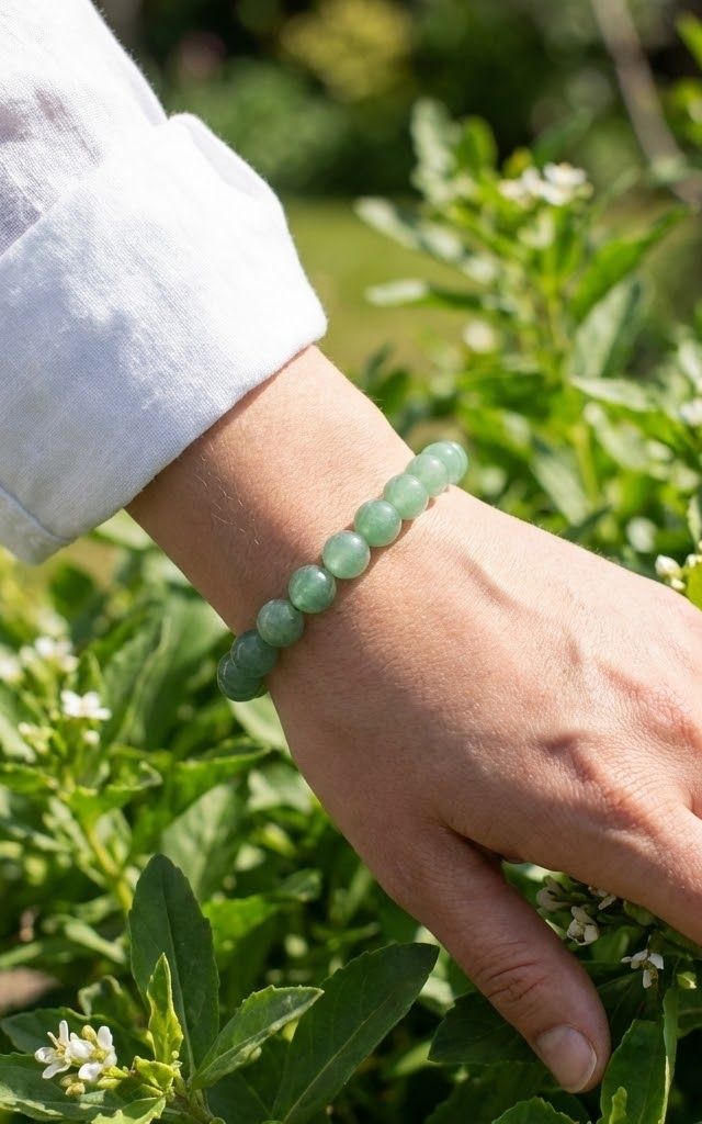 Natural Green Aventurine Bracelet - styled view