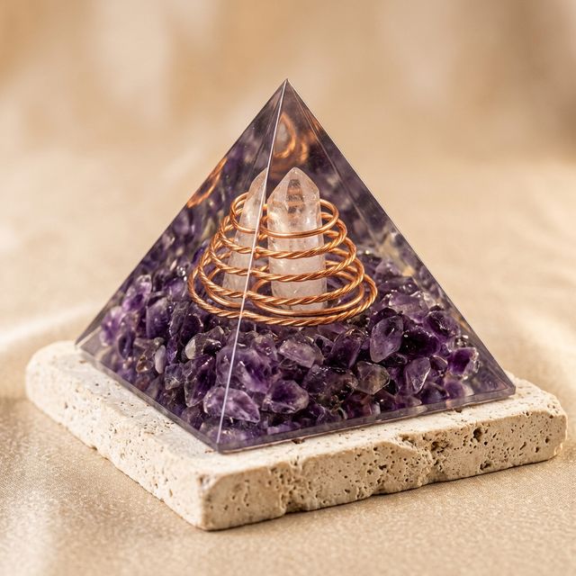 Madagascar Rose Quartz Orgone Pyramid for Love & Relationship Harmony