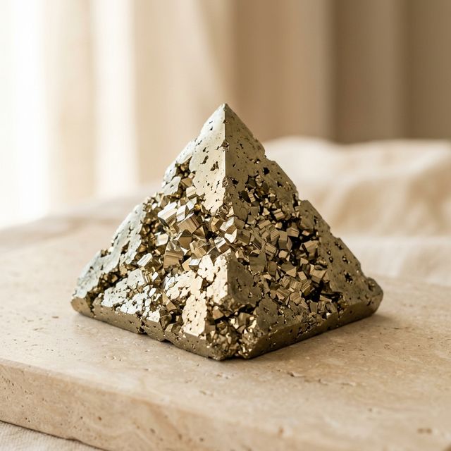 Raw Peruvian Pyrite Wealth Pyramid for Cash Counter & Office