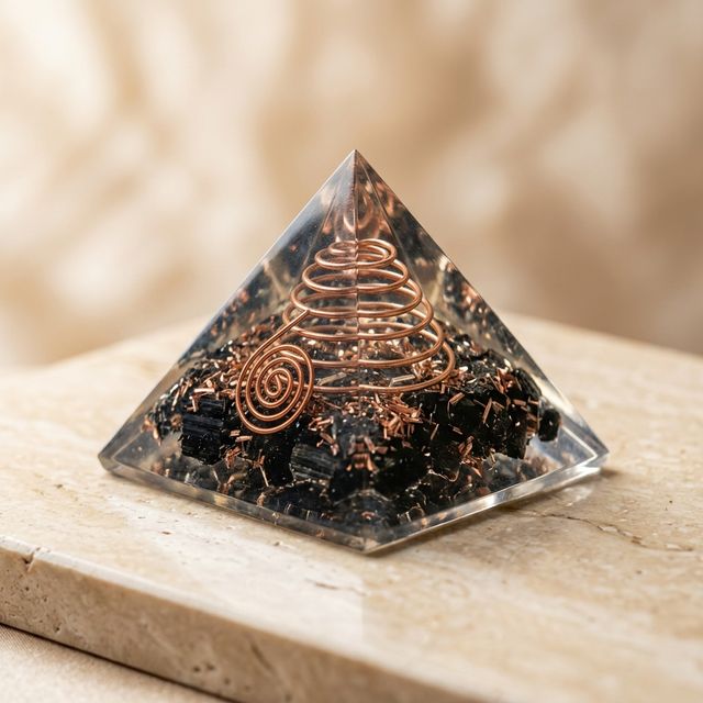 Natural Black Obsidian Orgone Pyramid for Buri Nazar & Negative Energy