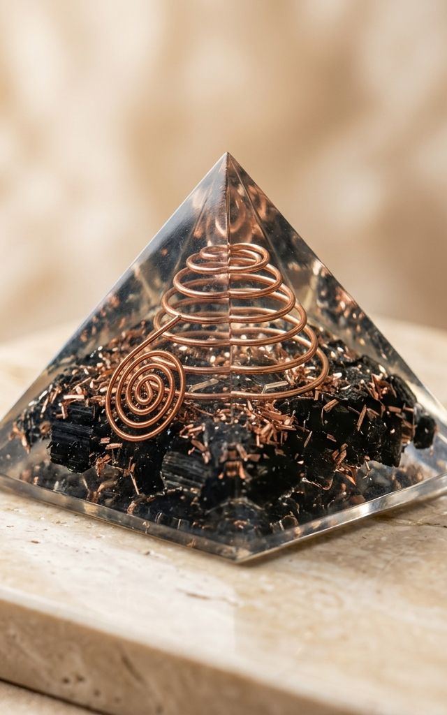 Natural Black Obsidian Orgone Pyramid for Buri Nazar & Negative Energy