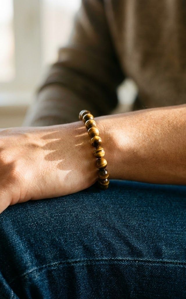 Original Tiger Eye Stone Bracelet - styled view